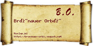 Brünauer Orbó névjegykártya
